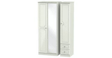 Crystal Tall Triple Mirror + Drawer Wardrobe
