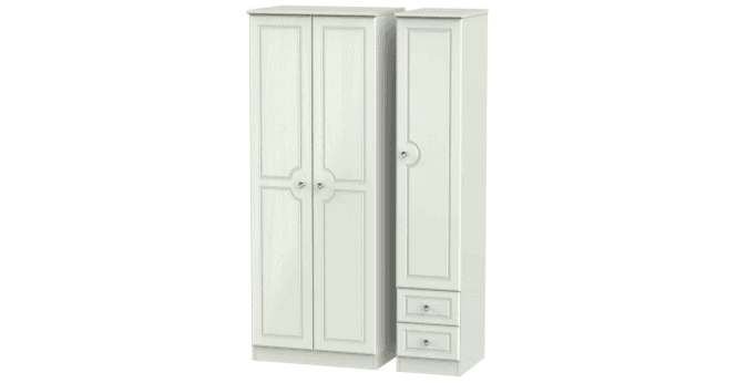 Welcome Crystal Tall Triple Plain + Drawer Wardrobe