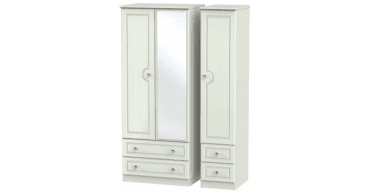 Crystal Triple 2 Drawer Mirror + Drawer Wardrobe
