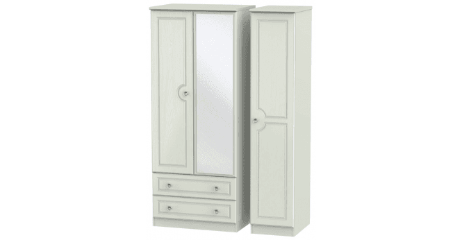 Welcome Crystal Triple 2 Drawer Mirror Wardrobe