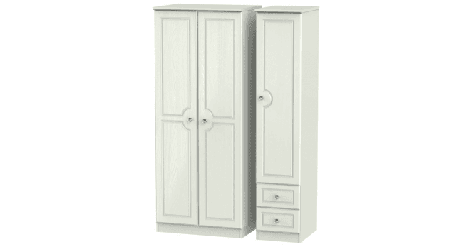 Welcome Crystal Triple Plain + Drawer Wardrobe