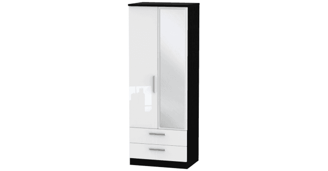 Welcome Knightsbridge 2ft6in 2 Drawer Mirror Wardrobe