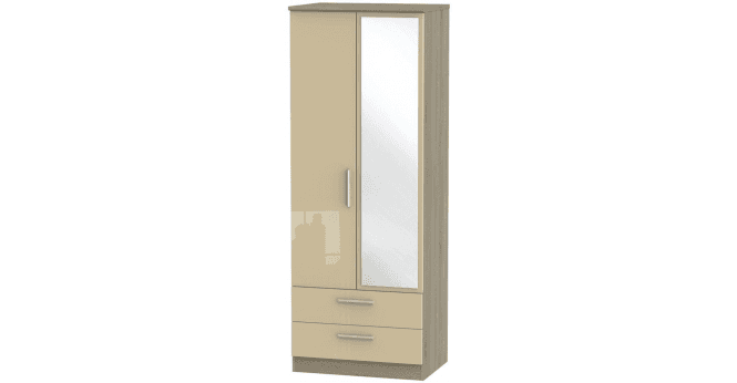 Welcome Knightsbridge 2ft6in 2 Drawer Mirror Wardrobe