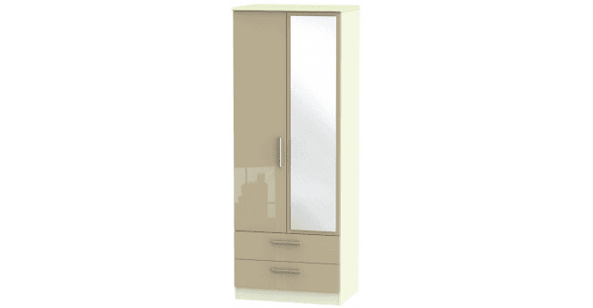 Welcome Knightsbridge 2ft6in 2 Drawer Mirror Wardrobe