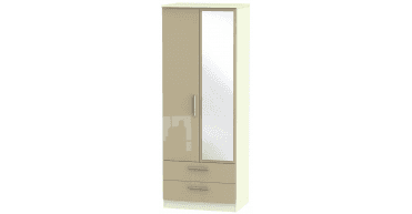 Knightsbridge 2ft6in 2 Drawer Mirror Wardrobe