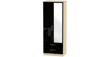 Knightsbridge 2ft6in 2 Drawer Mirror Wardrobe