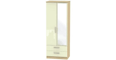 Knightsbridge 2ft6in 2 Drawer Mirror Wardrobe