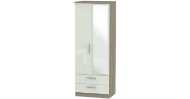 Knightsbridge 2ft6in 2 Drawer Mirror Wardrobe