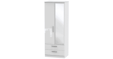 Knightsbridge Tall 2ft6in 2 Drawer Mirror Wardrobe