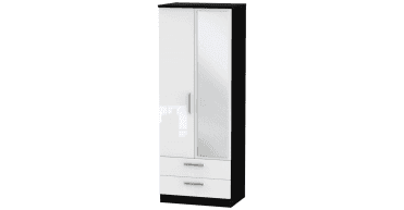 Knightsbridge Tall 2ft6in 2 Drawer Mirror Wardrobe