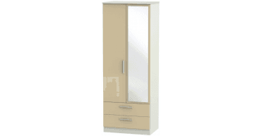 Knightsbridge Tall 2ft6in 2 Drawer Mirror Wardrobe