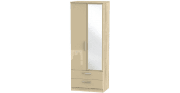 Knightsbridge Tall 2ft6in 2 Drawer Mirror Wardrobe