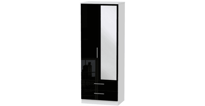 Welcome Knightsbridge Tall 2ft6in 2 Drawer Mirror Wardrobe