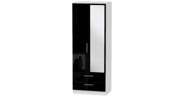 Knightsbridge Tall 2ft6in 2 Drawer Mirror Wardrobe