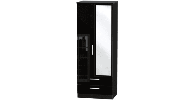Welcome Knightsbridge Tall 2ft6in 2 Drawer Mirror Wardrobe