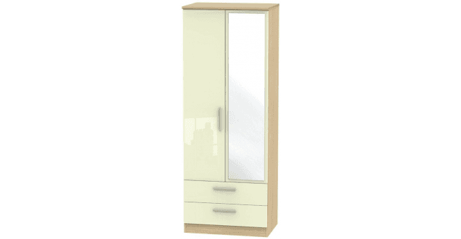 Welcome Knightsbridge Tall 2ft6in 2 Drawer Mirror Wardrobe