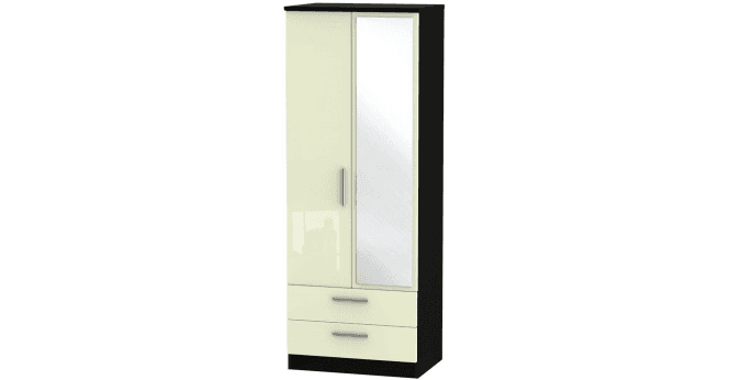 Welcome Knightsbridge Tall 2ft6in 2 Drawer Mirror Wardrobe
