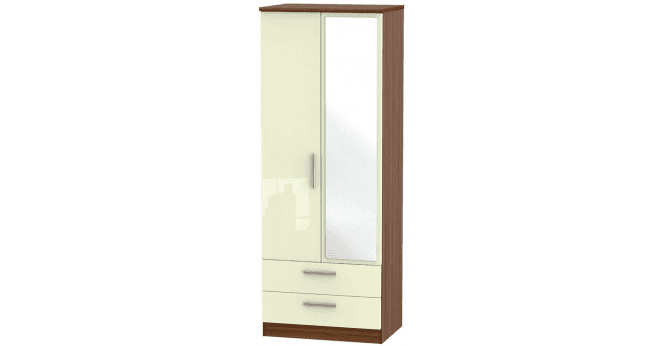Welcome Knightsbridge Tall 2ft6in 2 Drawer Mirror Wardrobe