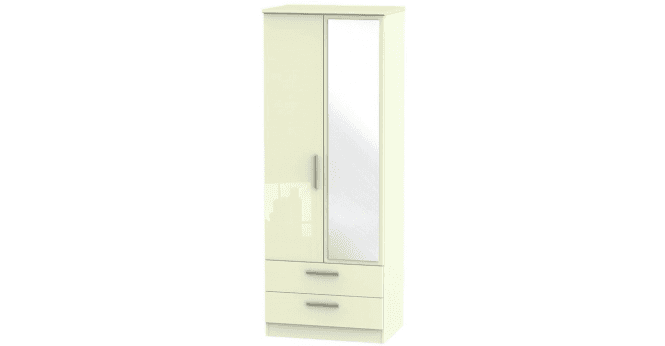 Welcome Knightsbridge Tall 2ft6in 2 Drawer Mirror Wardrobe
