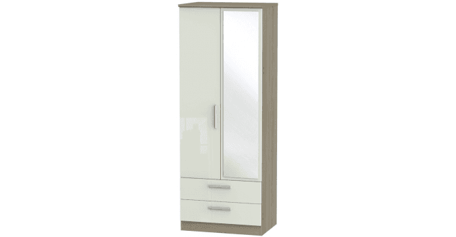 Welcome Knightsbridge Tall 2ft6in 2 Drawer Mirror Wardrobe