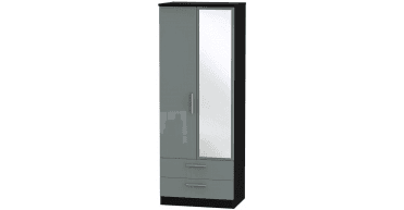 Knightsbridge Tall 2ft6in 2 Drawer Mirror Wardrobe