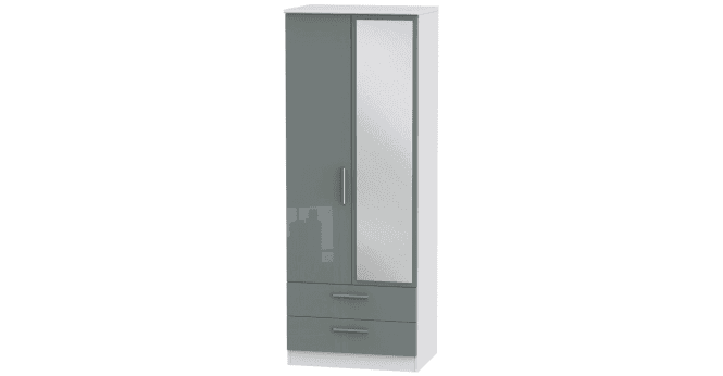 Welcome Knightsbridge Tall 2ft6in 2 Drawer Mirror Wardrobe