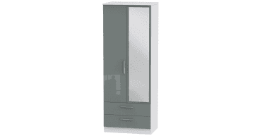 Knightsbridge Tall 2ft6in 2 Drawer Mirror Wardrobe