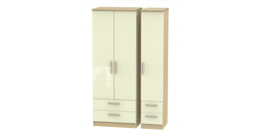 Knightsbridge  Tall Triple 2 Drawer + Drawer Wardrobe