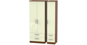 Knightsbridge  Tall Triple 2 Drawer + Drawer Wardrobe