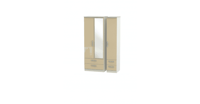 Welcome Knightsbridge Tall Triple 2 Drawer Mirror + Drawer Wardrobe