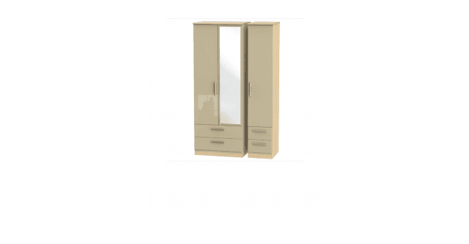 Welcome Knightsbridge Tall Triple 2 Drawer Mirror + Drawer Wardrobe