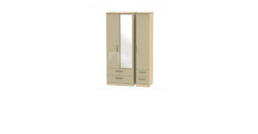 Knightsbridge Tall Triple 2 Drawer Mirror + Drawer Wardrobe
