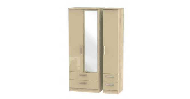 Welcome Knightsbridge Tall Triple 2 Drawer Mirror + Drawer Wardrobe