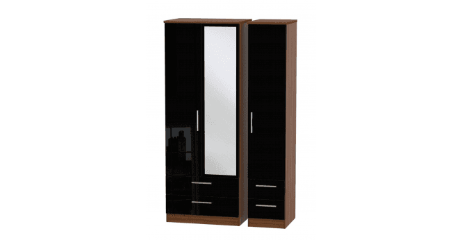 Welcome Knightsbridge Tall Triple 2 Drawer Mirror + Drawer Wardrobe