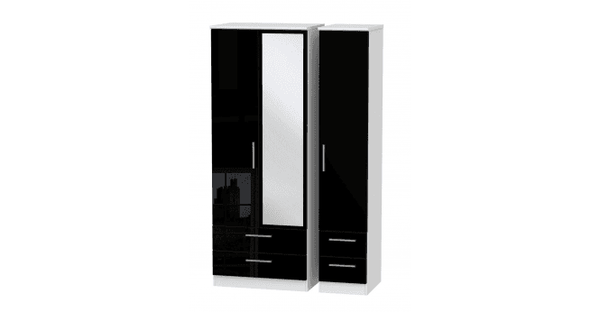 Welcome Knightsbridge Tall Triple 2 Drawer Mirror + Drawer Wardrobe