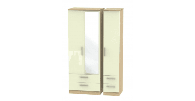 Welcome Knightsbridge Tall Triple 2 Drawer Mirror + Drawer Wardrobe