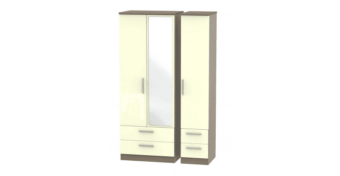 Welcome Knightsbridge Tall Triple 2 Drawer Mirror + Drawer Wardrobe