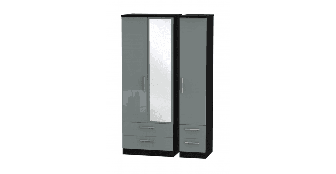 Welcome Knightsbridge Tall Triple 2 Drawer Mirror + Drawer Wardrobe