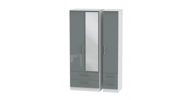 Welcome Knightsbridge Tall Triple 2 Drawer Mirror + Drawer Wardrobe
