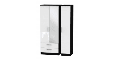 Knightsbridge Tall Triple 2 Drawer Mirror Wardrobe