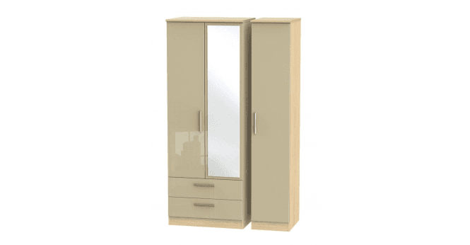 Welcome Knightsbridge Tall Triple 2 Drawer Mirror Wardrobe