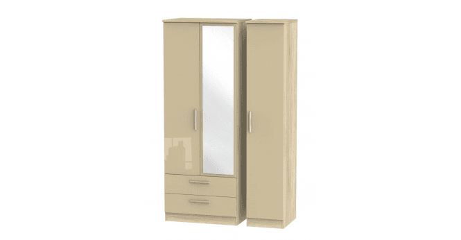 Welcome Knightsbridge Tall Triple 2 Drawer Mirror Wardrobe
