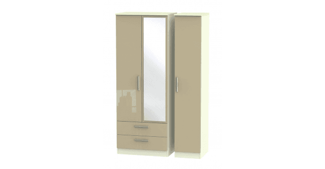 Welcome Knightsbridge Tall Triple 2 Drawer Mirror Wardrobe