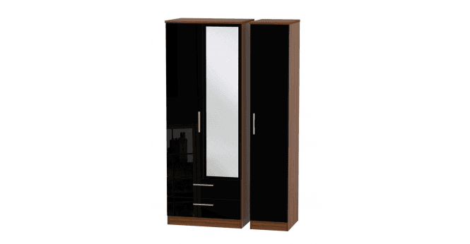 Welcome Knightsbridge Tall Triple 2 Drawer Mirror Wardrobe