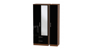 Knightsbridge Tall Triple 2 Drawer Mirror Wardrobe