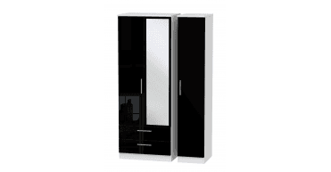Knightsbridge Tall Triple 2 Drawer Mirror Wardrobe