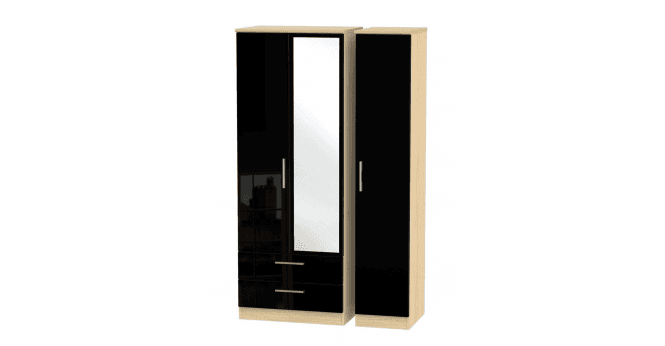 Welcome Knightsbridge Tall Triple 2 Drawer Mirror Wardrobe