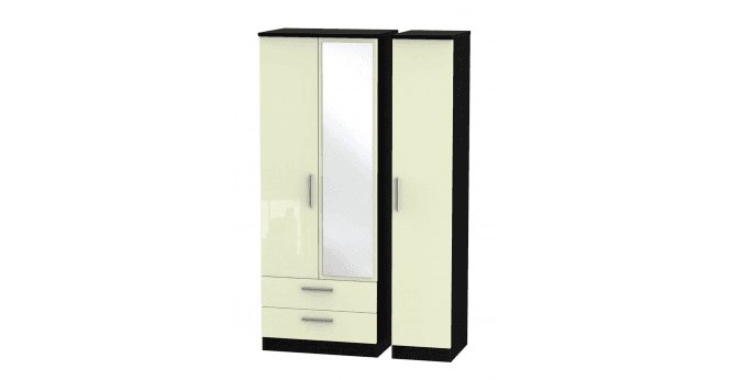 Welcome Knightsbridge Tall Triple 2 Drawer Mirror Wardrobe