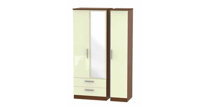 Welcome Knightsbridge Tall Triple 2 Drawer Mirror Wardrobe