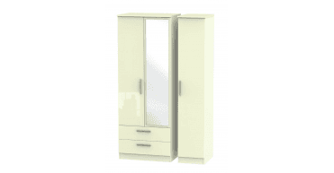 Knightsbridge Tall Triple 2 Drawer Mirror Wardrobe